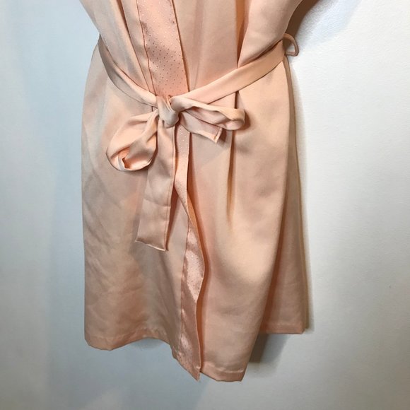 Vintage 70's Bathrobe Satin Silky Supri Drink Mix OS One Size Light Pink Kimono - Picture 3 of 8